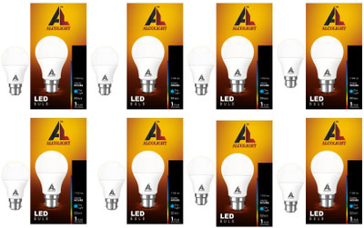 ALCOLIGHT 5 W Eye Safety Compliance Round B22 LED Bulb(White, Pack of 10)