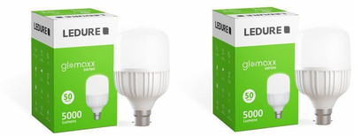 Ledure 50 W Basic Round B22 LED Bulb(White, Pack of 2)