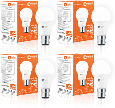Orient Electric 15 W Basic Round B22 LED Bulb(White, Pack of 4)