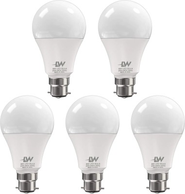 LAZYwindow 9 W Round B22 LED Bulb(White, Pack of 5)