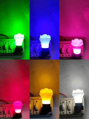 Quick On 0.5 W Eye Safety Compliance Mushroom 2 Pin LED Bulb(Multicolor, Pack of 6)