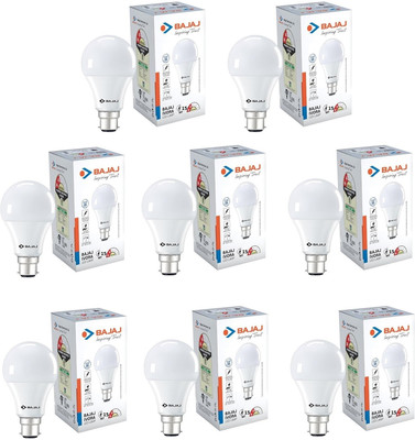 BAJAJ 15 W Basic Round B22 LED Bulb(White, Pack of 8)