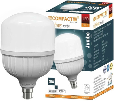 COMPACT 40 W Basic Round B22 LED Bulb(White)
