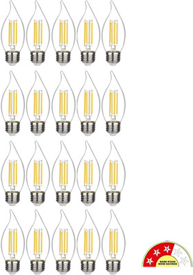 vibunt 4 W Basic Candle E27 LED Bulb(Yellow, Pack of 20)