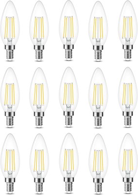 vibunt 4 W Candle E14 LED Bulb(Yellow, Pack of 15)