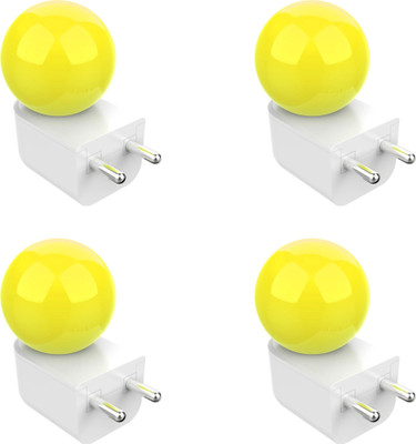 Fybros 0.5 W Basic Decorative Plug & Play, 2 Pin Night Bulb(Yellow, Pack of 4)