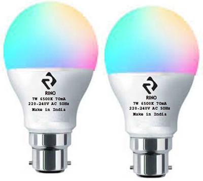 rino 7 W Basic Standard B22 LED Bulb(RGB, Pack of 2)