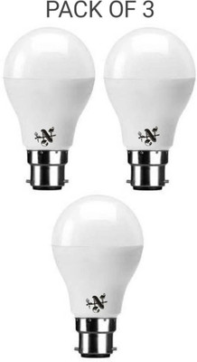 NEW INDIA LIGHTING 9 W Eye Safety Compliance Standard B22 LED Bulb(White, Pack of 3)