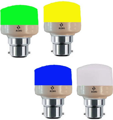 rino 9 W Basic Standard B22 LED Bulb(Multicolor, Pack of 4)