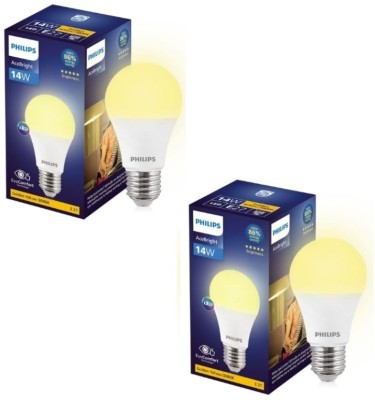 PHILIPS 14 W Round E27 LED Bulb(Yellow, Pack of 2)