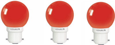 Ledure 0.5 W Basic Round B22 LED Bulb(Orange, Pack of 3)