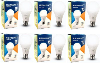 REMEN 12 W Basic Standard B22 LED Bulb(White, Pack of 6)
