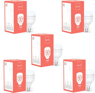 Fybros 12 W Basic Round B22 LED Bulb(White, Pack of 5)