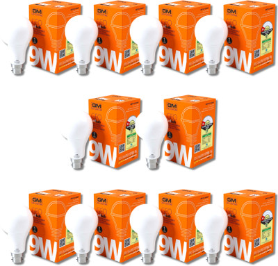 GM Modular 9 W Basic Standard B22 LED Bulb(White, Pack of 10)
