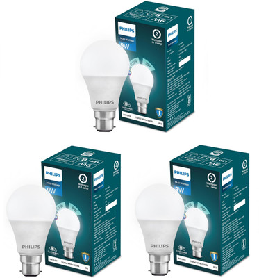 PHILIPS 9 W Basic Standard B22 LED Bulb(White, Pack of 3)