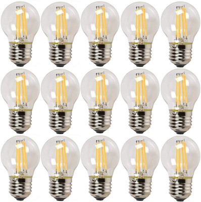 Tip 'n' Top 4 W Basic Round E27 LED Bulb(Yellow, Pack of 15)