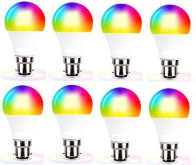 Brightstar 9 W Decorative B22 LED Bulb(Red, Blue, Pink, Orange, White, Green, Yellow, Pack of 8)