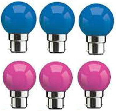 rino 0.5 W Basic Standard B22 LED Bulb(Multicolor, Pack of 6)