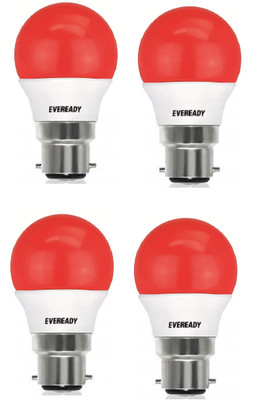 EVEREADY 2.5 W Basic Standard B22 LED Bulb(Red, Pack of 4)