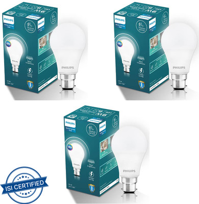 PHILIPS 9 W Motion Sensor Round B22 LED Bulb(White, Pack of 3)