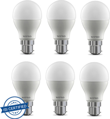 Wipro 5 W Basic Standard B22 LED Bulb(Yellow, Pack of 6)