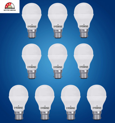 AVINDRA 9 W Basic Round B22 LED Bulb(White, Pack of 10)