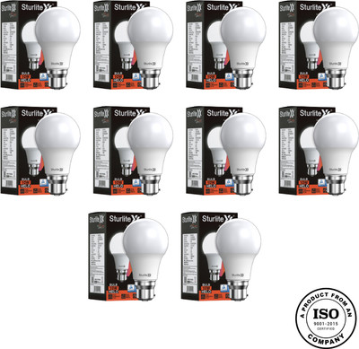 Sturlite 10 W Basic Standard B22 D LED Bulb(White, Pack of 10)