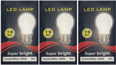 ROUSHAN TREDARS 9 W Basic Round B22 LED Bulb(White, Pack of 3)