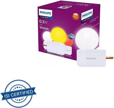 PHILIPS 0.5 W Basic Decorative Plug & Play Night Bulb(White)