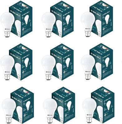 BAJAJ 9 W Basic Round B22 LED Bulb(White, Pack of 9)