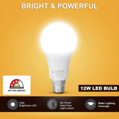AVINDRA 12 W Basic Round B22 LED Bulb(White)