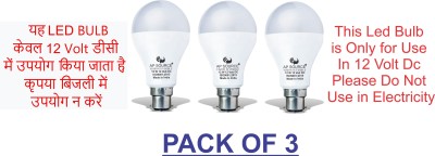 AP Source 12 W Round B22 LED Bulb(White, Pack of 3)