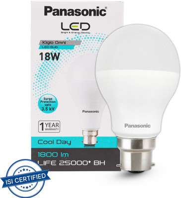 Panasonic 18 W Basic Round B22 LED Bulb(White)