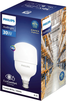 PHILIPS 30 W Basic Round B22 LED Bulb(White)