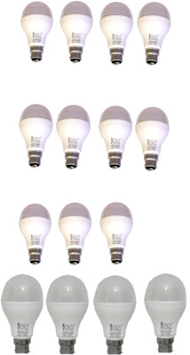 Techvolta 15 W, 12 W Basic Round B22 LED Bulb(White, Pack of 15)