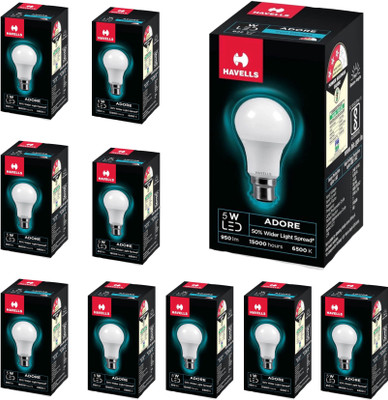 HAVELLS 5 W Basic Round B22 LED Bulb(White, Pack of 10)