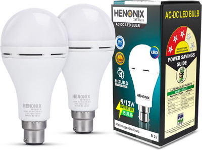 HENONIX 12 W Inverter Round B22 Inverter Bulb(White, Pack of 2)