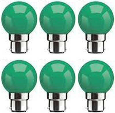 rino 0.5 W Basic Standard B22 LED Bulb(Green, Pack of 6)