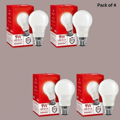 Gold Nation 9 W Basic Standard B22 LED Bulb(White, Pack of 4)