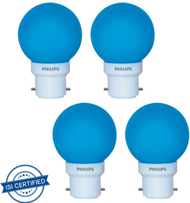 PHILIPS 0.5 W Basic Standard B22 LED Bulb(Blue, Pack of 4)