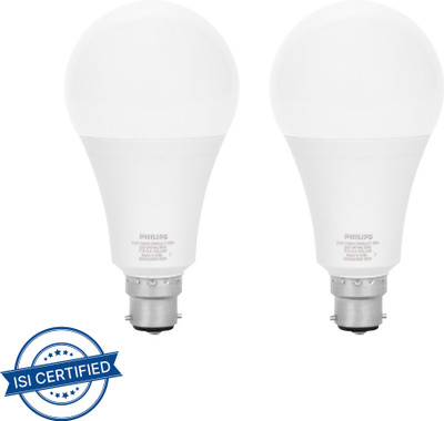 PHILIPS 26 W Basic Round B22 LED Bulb(White, Pack of 2)