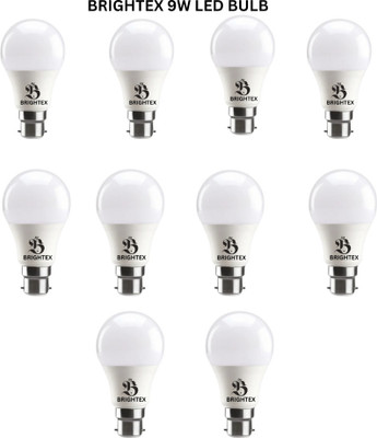 Brightex 9 W Basic Standard B22 LED Bulb(White, Pack of 10)