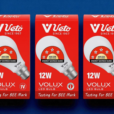 Veto 12 W Basic Round B22 LED Bulb(White, Pack of 3)