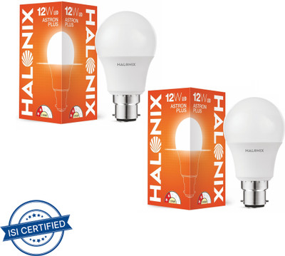HALONIX 12 W Basic Round B22 LED Bulb(White, Pack of 2)