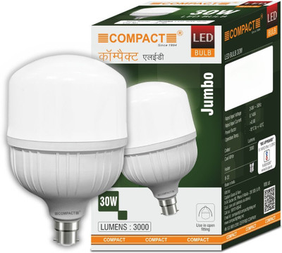 COMPACT 30 W Basic Round B22 LED Bulb(White)