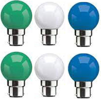 rino 0.5 W Basic Standard B22 LED Bulb(Multicolor, Pack of 6)