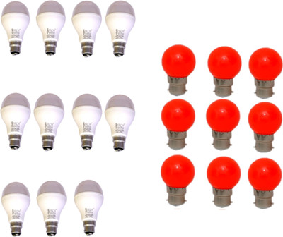 Techvolta 12 W, 0.5 W Basic Round B22 LED Bulb(White, Pack of 20)