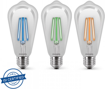 PHILIPS 4 W Basic Decorative E27 LED Bulb(Multicolor, Pack of 3)