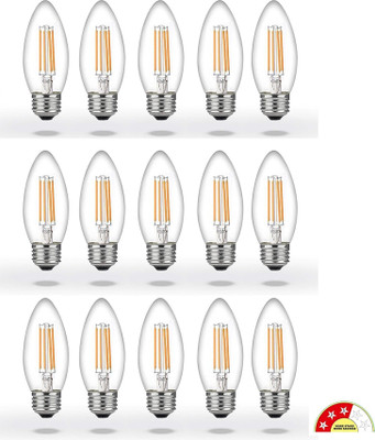 elon musk 4 W Basic Candle E27 LED Bulb(Yellow, Pack of 15)