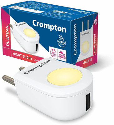 Crompton 0.5 W Basic Round Plug & Play Night Bulb(Yellow)